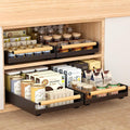 Pull out Cabinet Organizer, 16" Deep Pull Out Drawer for Kitchen Cabinets Adhesive with Nano Film, Slide out Cabinet Organizer Shelf for Pantry Bathroom Organization Black by Hocookeper