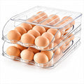 SMRCAD 36-Egg Dispenser with Silicone Bumpers, Auto-Rolling, Stackable | BPA-free food-grade PET | Stackable with lid | Built-in handle | Fits Large to Jumbo Eggs | Hand wash only by SMRCAD