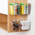 4-Pack Drink Packet Organizer, Kitchen Cabinet Door Organizer Adhesive | Acrylic Wall-Mounted Organizer, Clear Storage Bin Holder Box, Pantry Organizer Wall Caddy for K cup/Sewing Tool/Laundry Pods by Hiopeak