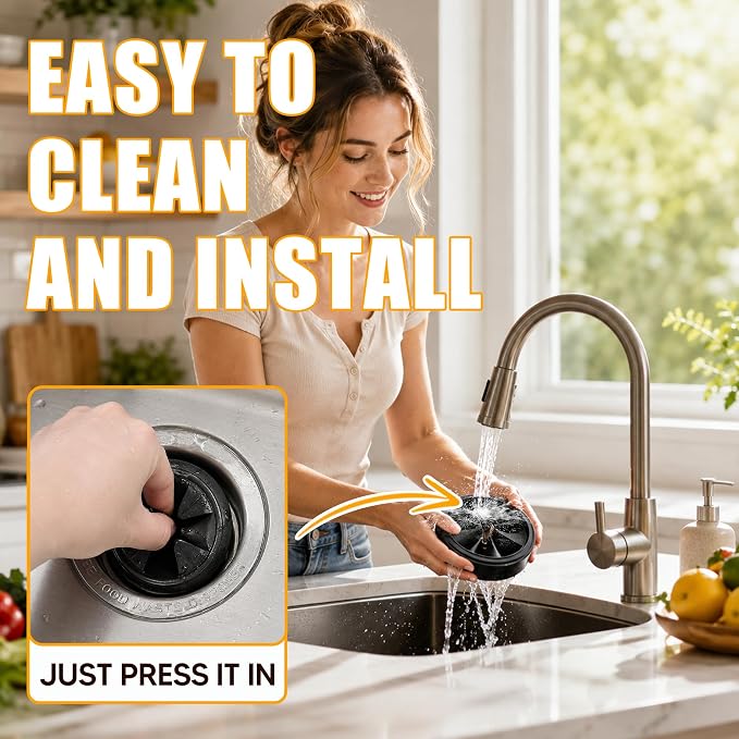 3 3/8" Garbage Disposal Splash Guard Replacement for InSinkErator Evolution | QCB-AM rubber Drain Insert, Sink Baffle, Garbage Disposer Accessories, Upgraded Removable Quiet Collar Drain Plugs, Black - Image 9