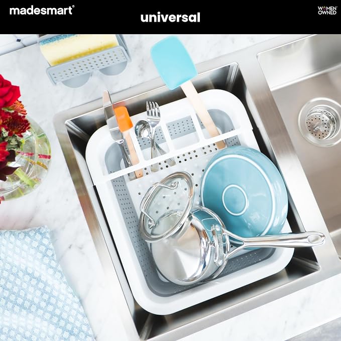 madesmart Sink Collapsible Dish Rack, White - Image 3