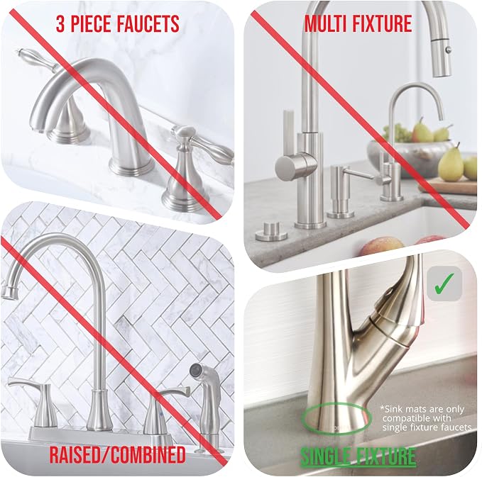 Ternal Original SINKMAT 24in XL Faucet Splash Guard Extra Long Microfiber Sink Drip Catcher Mat Non Slip Countertop Protector Drying Pad Kitchen Bathroom RV Machine Washable [Moss Green] - Image 8