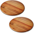 Acacia Wood Lazy Susan Wood Turntable Tray Cabinet Organizer, 12" (Two Pieces) by oridom