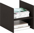 Furinno Cubicle H-Shelf Cube Insert, 2-Tier Cube Organizer, Dark Oak | 12.9W x 12.9H, Shelf Accessory, Fits into Furinno Triple Thick Cubes, IKEA Kallax, for Organizers and Storage by Furinno-FitsYourSpaceFitsYourBudget