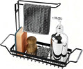 Over the Kitchen Sink Caddy Expandable (14.17-17.32 in) | Stainless Steel Anti-Slip Rustproof Sink Organizer Rack, Hanging Drying Holder for Sponges, Soap, Brushes, Dishcloths and Rag by romise
