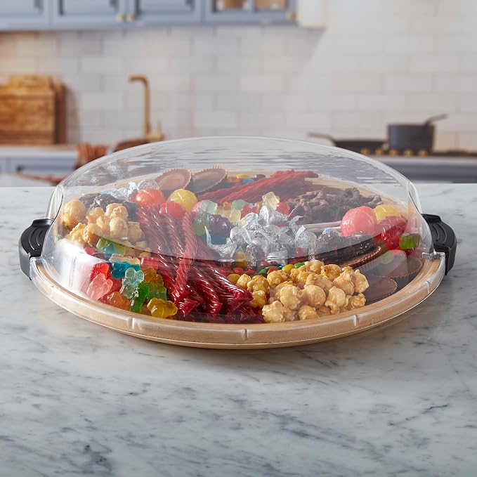 FARBERWARE Build-a-Board Cutting Board with Single Compartment and Clear Locking Lid for Charcuterie, Snacks, and More, Bamboo - Image 10