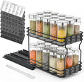 SpaceAid Pull Out Spice Rack Organizer for Cabinet, Heavy Duty Slide Out Seasoning Kitchen Organizer, Cabinet Organizer, with Labels and Chalk Marker, 6.5" W x10.75 D x8.5 H, 1 Drawer 2-Tier by SpaceAid