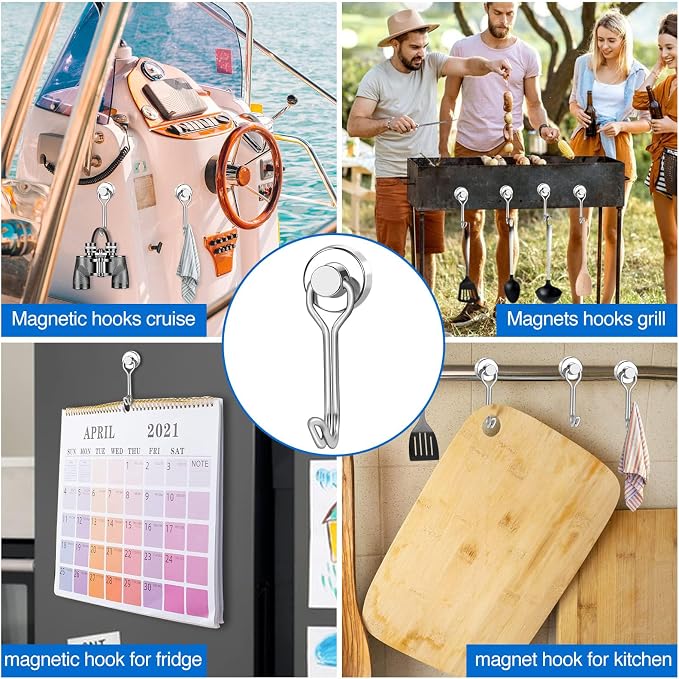 LOVIMAG Swivel Magnetic Hooks, 30LBS, Pack of 12 | Cruise Cabin Ship Essentials 2026, Heavy Duty Magnets for Refrigerator, Classroom, Kitchen, Hanging Mug - Image 7