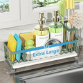 Cisily Extra Large Sink Caddy Organizer with Drying Stone, Sage Green Sponge Holder for Kitchen, Dish Brush Holder for Countertop, Kitchen Decor Storage and Essentials by CISILYHOMELIFE