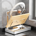 2 in 1 Stainless Pot lid holder & Cutting board holder for Kitchen, 2-Tier | Compact size with detachable drip tray, Kitchen Pot Lids Storage Rack and Organizer for various lid sizes & handles. by Unknown