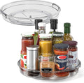 LAMU 2 Pack 10.6in Lazy Susan Organizer Turntable for Cabinet, Lazy Susan for Refrigerator Rotating Organizer for Fridge, Kitchen, Pantry, Countertop, Bathroom, Medicine Cabinet Organizer, Gray by YourHome-OrganizationHelper