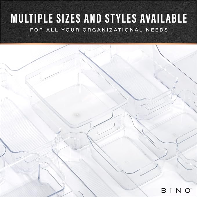 BINO | Plastic Storage Bins, X-Large - 2 Pack, Clear | THE SOHO COLLECTION | Pantry Organizers and Storage Containers Fridge Organizer Bins Kitchen Cabinet Organizer Medicine Cabinet Organizer Bin - Image 8