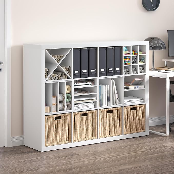 Furinno Cubicle H-Shelf Cube Insert, 2-Tier Cube Organizer, White | 12.9W x 12.9H, Shelf Accessory, Fits into Furinno Triple Thick Cubes, IKEA Kallax, for Organizers and Storage - Image 2