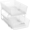 Simple Houseware 2 Tier Pull-Out Sliding Drawer Under Sink Storage, Clear | Great for Kitchen Bathroom Tray Shelf Organizer by SimpleHouseware