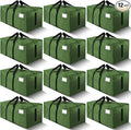 HOMESURE Supports 200lbs Heavy Duty Moving Bags - Strong Zipper & Wrap-Around Handles - Water-Resistant Storage Totes, Durable Alternative to Moving Boxes - 12 Pack - Olive Green by HOMESURE