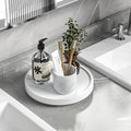 Turntable Vanity Tray, 9 Inch Bamboo Kitchen Sink Countertop Organizer | Perfume Candle Tray, Keep Glass Sponge and Soap, Bathroom Countertop Organizer, White by VeyFey