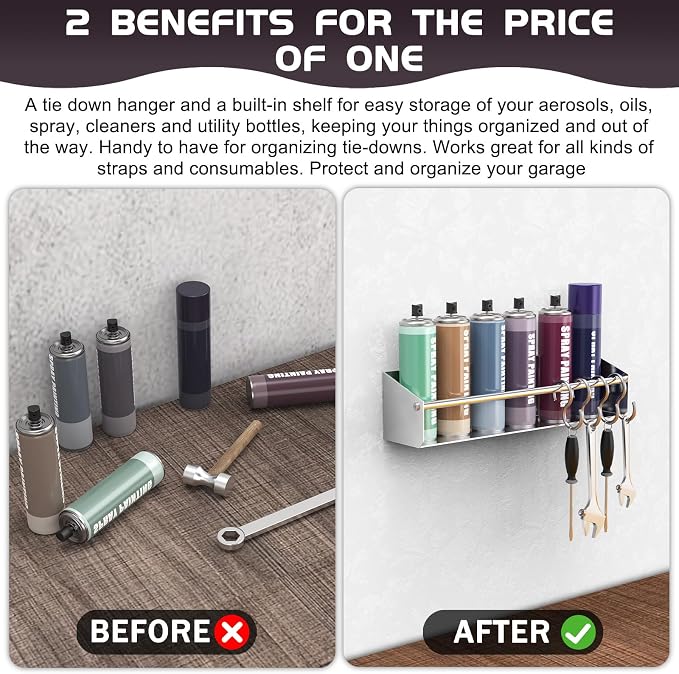 Silver Aluminum Wall Mount Spray Can Storage Rack | Heavy-Duty Aerosol Paint Bottle Organizer For Garage, Workspace & Enclosed Race Trailers - Image 4
