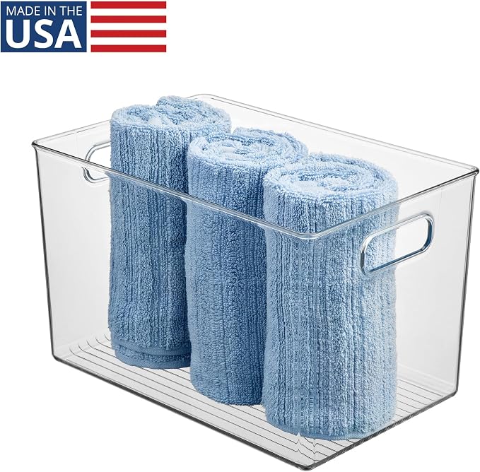 iDesign Large Clear Plastic Storage Bin | For Bathroom or Vanity, Organizer for Hair Tools, Organizer for Shampoo Bottles - Image 2
