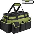 Cleaning Caddy,Large Cleaning Bags for Housekeepers,Cleaning Supplies Organizer with Handle,Green by ZIOZERTT