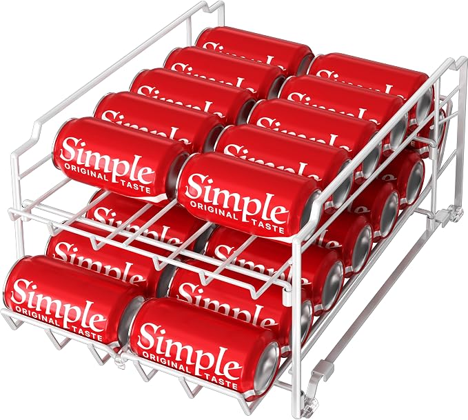Simple Houseware Dual Row Front Loading Stackable Can Dispenser, White by SimpleHouseware
