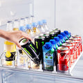 Coanto Drink Organizer for Fridge, Soda Can Organizer for Refrigerator with Automatic Pusher Glide, Adjustable Width Drink Dispenser for Fridge, Holds up to 25 Cans or Bottles, 5 Row by Coanto