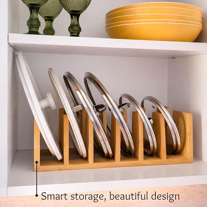 Pot Organizers Inside Cabinet – Pot Lid & Plate Rack for Cabinet, Multi-Use Storage for Lid Organizer Inside Cabinet - Cutting Boards, Baking Sheets & Trays - Fits Under Cabinet or Drawer - Image 3