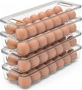 Utopia Home Egg Holder for Fridge, Stackable Egg Container, 4 Pack, Clear | With Lid and Handle, For Refrigerator Organization, Egg Holder For Kitchen or Pantry Organizers and Storage by UTOPIAHOME