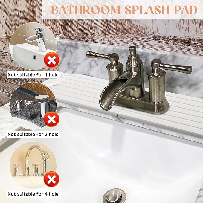 Teenyyou an Oval Hole White Faucet Mat Kitchen Sink 17.32" x 4.6" | Bathroom Faucet Absorbent Mat, Diatomite Splash Guard, Quick Drying Drip Catcher, Hole 6.22" x 2.28" - Image 3