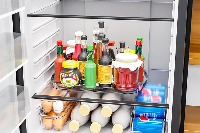 Clear Refrigerator Lazy Susan Turntable,15.7''x11.8'',Rectangular Fridge Turntable Organizer,Large Rotating Fridge Tray for Kitchen,Countertop,Pantry,Cabinet,Jars and Condiment Organizer,2 Pack - Image 4