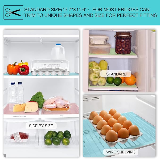 16 Pcs Refrigerator Liners Mats Washable, Refrigerator Mats Liner Waterproof Oilproof, Shinywear Fridge Liners for Shelves, Cover Pads for Freezer Glass Shelf Cupboard Cabinet Drawer (16 Gray) - Image 5