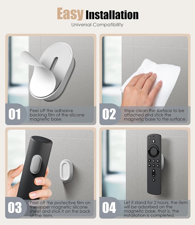 Magnetic Remote Control Holder Wall Mount for TV/Fan-5 Colors | No Drill Self-Adhesive TV Remote Holder for Bed, Silicone Remote Caddy, Bedside Organizer, RV Accessories - Image 5