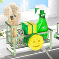 Sponge Holder for Kitchen Sink,Sink Caddy with Removable Dish Brush Holder,Self-Draining Kitchen Countertop Organizers and Storage Essentials,Soap Dispenser Organize and Home Decor-Green by Taugast