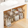 Vtopmart 4 Pack Taller Pull Out Bathroom Under Sink Organizer (S-Higher) | Slide-out drawers, Multi-purpose storage, Clear visibility, Easy Set-up by Vtopmart