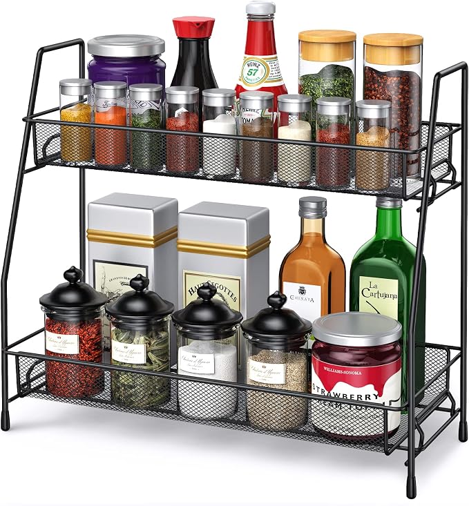 SPISPI Spice Rack Organizer for Cabinet, Bathroom Organizer Countertop, Bathroom Counter Organizer, Kitchen Countertop Organizer, Bathroom Vanity Organizer | Bathroom Organizer Countertop,Vanity Organizer Corner Shelf Sink,Kitchen,Bedroom,Living room,O... by SPISPI