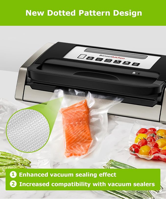 Bonsenkitchen 6 Rolls 11" x 16' Vacuum Sealer Bags for Food with Color Box | Commercial Grade, Food Storage or Sous Vide, Heavy Duty Vacuum Sealer Bags Rolls,BPA-free & Food-Grade Safe Material, VB21 - Image 4