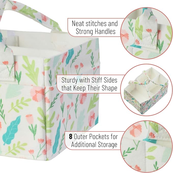 Mr. Pen- Baby Diaper Caddy Organizer, Blooming Palette | Nursery Storage Bin and Car Organizer for Diapers and Baby Wipes - Image 3