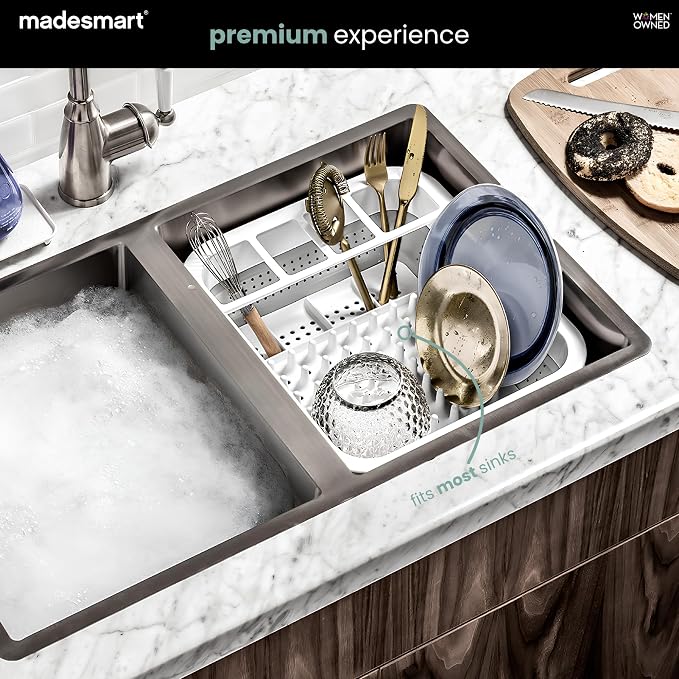 madesmart Sink Collapsible Dish Rack, White - Image 2