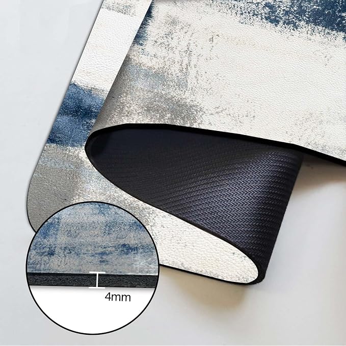 MCALK Blue Kitchen Sink Faucet Mat Splash Guard, Absorbent Quick-Dry Kitchen Sink Mat - Ideal for Splash Guard & Drip Catching with Abstract Art Decor( 1pc 15"x5.5") - Image 6