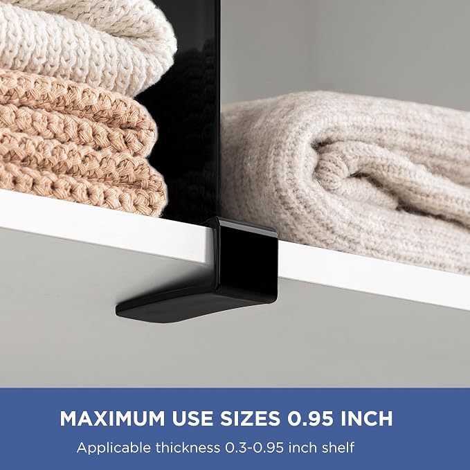 HBlife 6 Black Shelf Dividers, Vertical Purse Organizer for Closet Perfect for Sweater, Shirts, Handbags in Bedroom and Kitchen, Adjustable Acrylic Bookshelf for Organization - Image 7