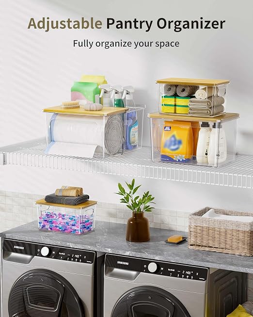 iCASA 3 in 1 Trash Bag Holder Garbage Bags Dispenser Under Sink Organizer | Stackable Trash Bag Organizer for 13/30/33 Gallon Bags, Clear Storage Bins for Kitchen, Cabinet, Laundry Room Organization - Image 4