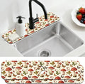 2 Pcs Plants and Mushrooms Kitchen Sink Splash Guard Faucet Mat Leaves Butterfly Faucet Mat for Sinks Absorbing Drying Mats for Kitchen Bathroom, 23.6x5.5inch by CONCHLERY%E6%97%97%E8%88%B0%E5%BA%97
