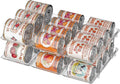 Can Organizer for Pantry, Rolling Food Pantry Storage Rack, 2 Tier | Automatic Rolling, Holds 24 Cans, Soda Organizer, Modular Storage, Clear Canned Food Organizer for Pantry, Cabinet & Fridge by TrendyBin