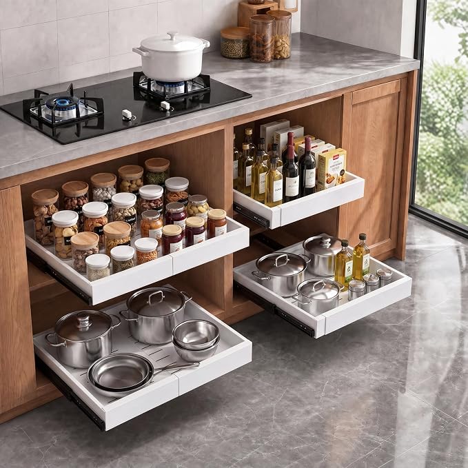 Garvee 2 Pack Pull Out Cabinet Organizers, Expandable 16.93"-27.95" Width - Image 2