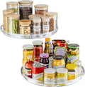 LAMU 12 in Lazy Susan Turntable, 2 Pack Clear Spice Rack, Organizer Storage | 360° Rotating, Kitchen Storage Tray for Cabinet & Table Top, Pantry, Fridge, Bathroom, Medicine & Countertop by YourHome-OrganizationHelper