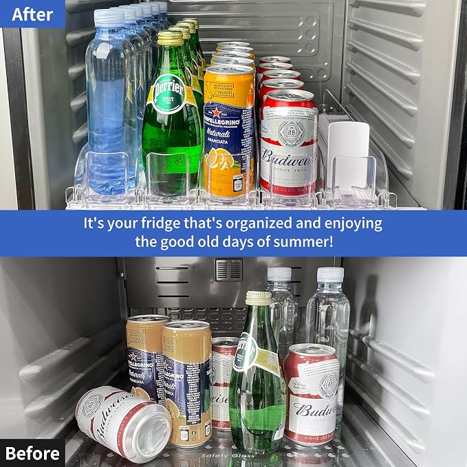 Automatic Soda Can Dispenser for Refrigerator – 5-Row Drink Organizer Holds 25 Cans, Spring-Loaded Pusher, Fits 12oz/16oz/20oz Bottles, No-Tool Assembly - Image 5