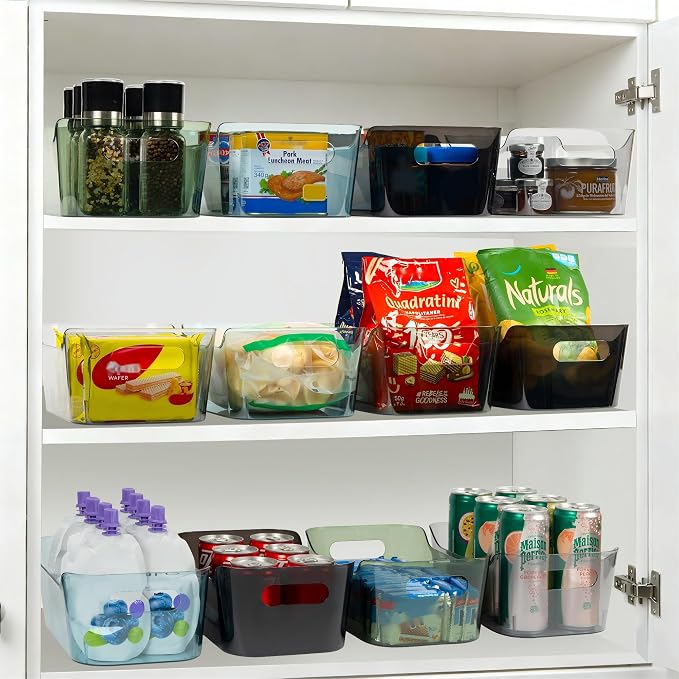Tiawudi 8 Pack Plastic Storage Bins, Clear Pantry Organizers and Storage Containers, Multi-Use Organizer Bins for Kitchen, Bathroom, Office, Shelf, Fridge, Home Edit and Cabinet Organizers - Image 5