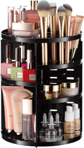 Masirs 360 Rotating Makeup Organizer Countertop, Adjustable Shelf, Black | 360-Degree Rotating Makeup Organizer, Adjustable Shelf Height, Cosmetic Perfume Skincare Storage, Vanity Countertop, Black by Masirs