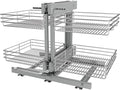 Blind Corner Cabinet Pull Out 2 Tier, Left & Right Blind Corner Cabinet Organizer for 20" W, Cabinet Pull Out 4 Shelves, Chrome, Slide Out Drawers for Kitchen or Bathroom Cabinets by STORKING