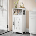 Homhedy Farmhouse Bathroom Storage Cabinet with Doors, Small Floor Cabinet | Toilet Paper Cabinet with Adjustable Shelf, Freestanding Storage Cabinet for Kitchen/Laundry/Living Room, 14"W, White by Homhedy