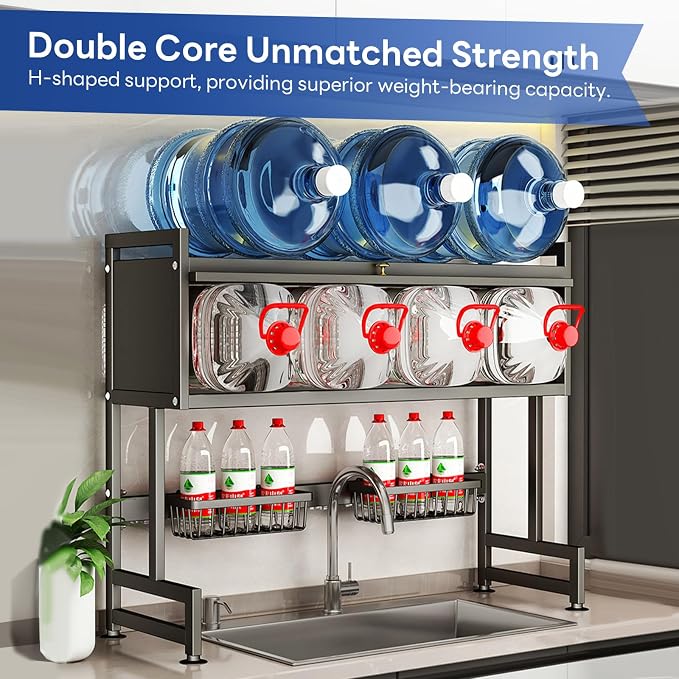 Hdrriozu Over the Sink Dish Drainer Drying Rack 3 Tier with Cover | Rust resistant built to last. Easy install simple tools. Holds all dishes glasses bowls. Space saving over sink tidy kitchen. - Image 5